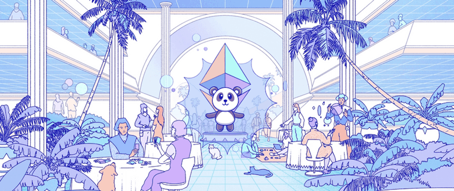 birleşen panda ile ethereum.org kahramanı