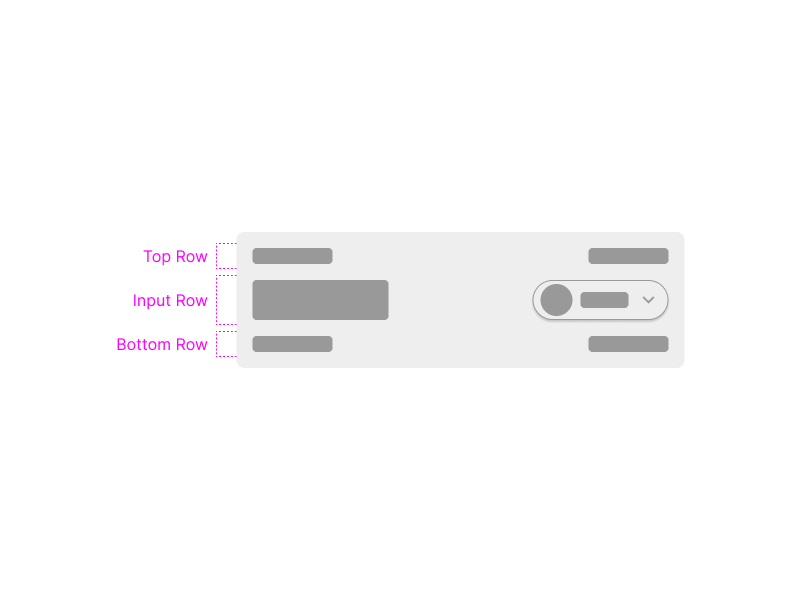 Input row, with a details row above and below